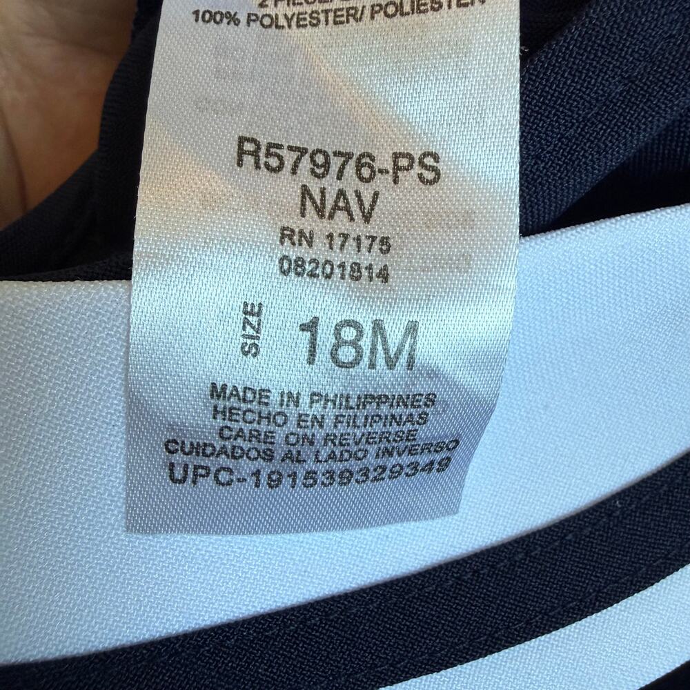 Bonnie Jean Nautical Sailor Dress Navy Baby Girls 18 Months - Picture 8 of 11